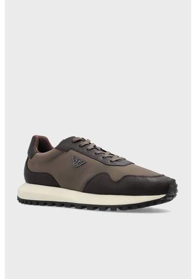 Emporio Armani Logolu Sneaker Ayakkabı Erkek Ayakkabı Em003738 Af19532 M6492 Kahve