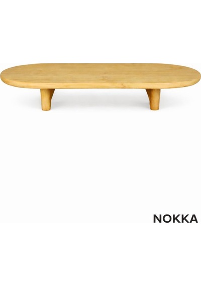 Bambu Ayaklı Oval Sunum Tabağı, Sunum Tepsisi 33x15 Cm Renksiz