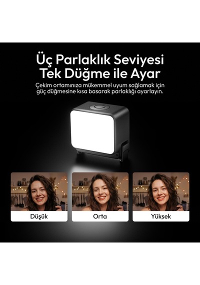 Ulanzi Lm24 Osmo Action Serisi Ve Nano Uyumlu Manyetik Quick Release Mini Led Dolgu Işığı - L298 Siyah