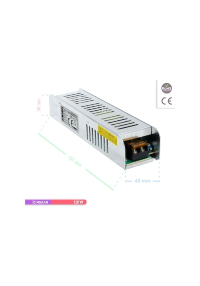 Ack Ay02-01000 120w 10 Amper İnce Tip Led Trafosu