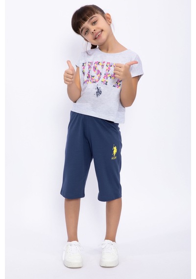 U.S. Polo Assn. U.s. Polo Assn. Kız Çocuk Gri Kapri Takım Us1063-c-v1 Kar Melanj