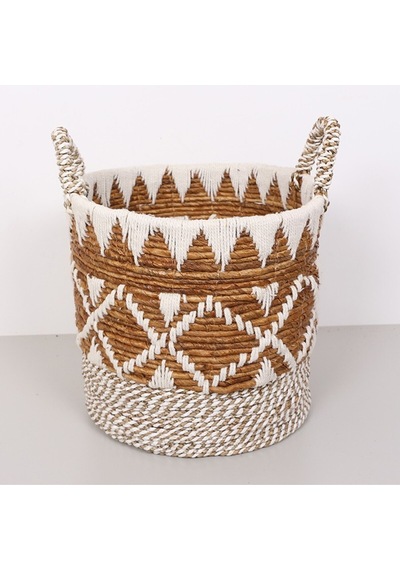 Bodrum 36x33x42 Cm. Doğal Abaka El Yapımı Sepet L - Bej