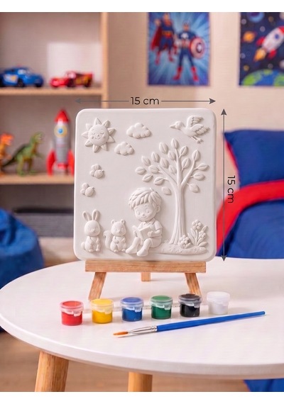 15x15 Çiçekli Ağaç Altında Çocuk Taş Boyama Seti Çocuk Ve Yetişkin Hobi Kiti