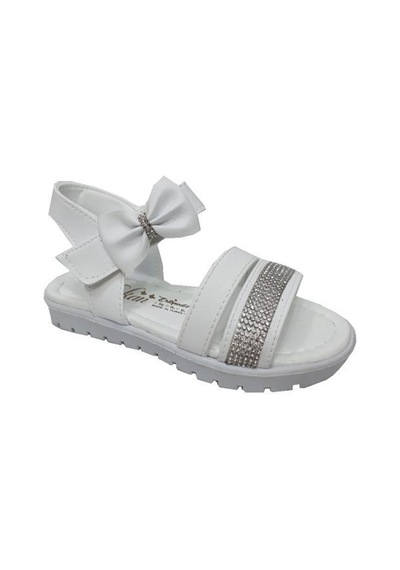 Varkan 8811 Deri Taşlı Kız Çocuk Sandalet 25-29 Beyaz