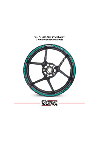 Motosiklet Jant Şeridi Jant Sticker Dekor Model Parçalı Desen Sticker Set Turkuaz