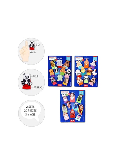 3 Set - 30 Parça Tox Evcil Vahşi Hayvanlar ve Meslekler Parmak