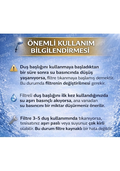 Filtreli Masajlı Duş Başlığı Su Arıtmalı, Klor Ve Kireç Önleyici, Yüksek Basınçlı Mat - Siyah