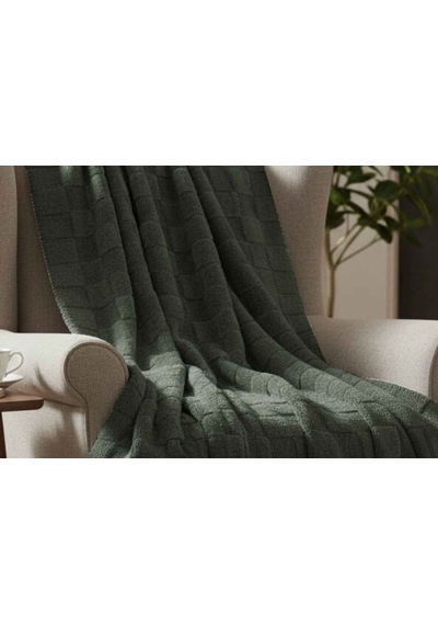 Merinos Fiona Stoncube Soft Battaniye 150x220 Haki