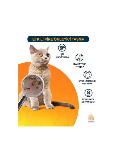Kedi Anti Pire Kene Önleyici Tasma- 38 Cm