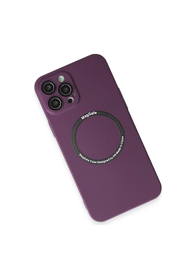 Newface Apple İphone 12 Pro Kılıf Jack Magneticsafe Lens Silikon - Mürdüm