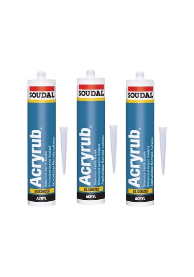 Soudal Silikonize Mastik Yapıştırıcı Altınmeşe 500gr 3 Ad Duşakabin Pencere Derz Su Geçirmez Boyanı