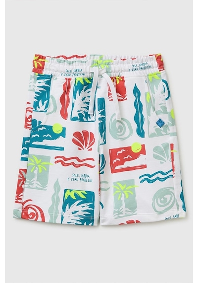 United Colors Of Benetton Erkek Çocuk Beli Lastikli Relaxed Fit Bermuda Şort Beyaz Mix 6-9 Yaş-2807