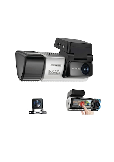 Inox-x603 2k Çözünürlüklü 3 Kanallı Araç İçi Kamera - Ön, İç Ve Arka Geri Görüşlü Dash Cam