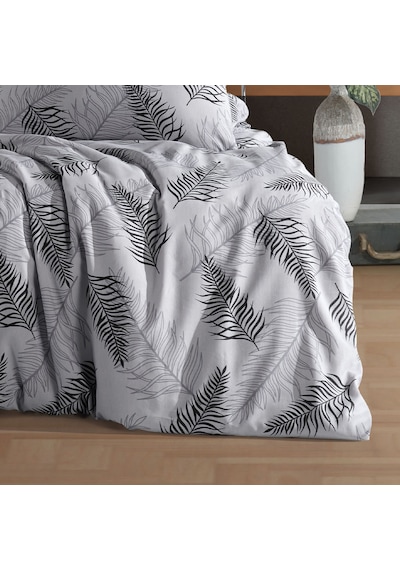 Çift Kişilik Nevresim Takımı 200x220cm 4 Yastık Kılıfı Lastikli Çarşaflı 160x200+30 Gri