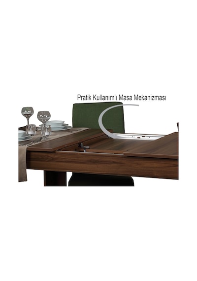 Pasific Home Bois Açılır Yemek Masası Ceviz