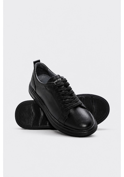 Fast Step Hakiki Deri Siyah Erkek Casual Ayakkabı 396ma370