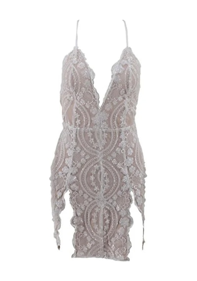 Fashion Cocktail Çift Derin Yırtmaçlı Sırt Çapraz Payet Işleme Süper Mini Abiye Elbise Beyaz Fashion Cocktail Çift Derin Yırtmaçlı Sırt Çapraz Payet Işleme Süper Mini Abiye Elbise Beyaz