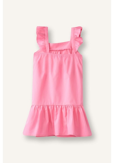Defacto %100 Pamuk Kolsuz Poplin Pembe Elbise Kız Bebek I0491a526hspn164 Pembe-pn164