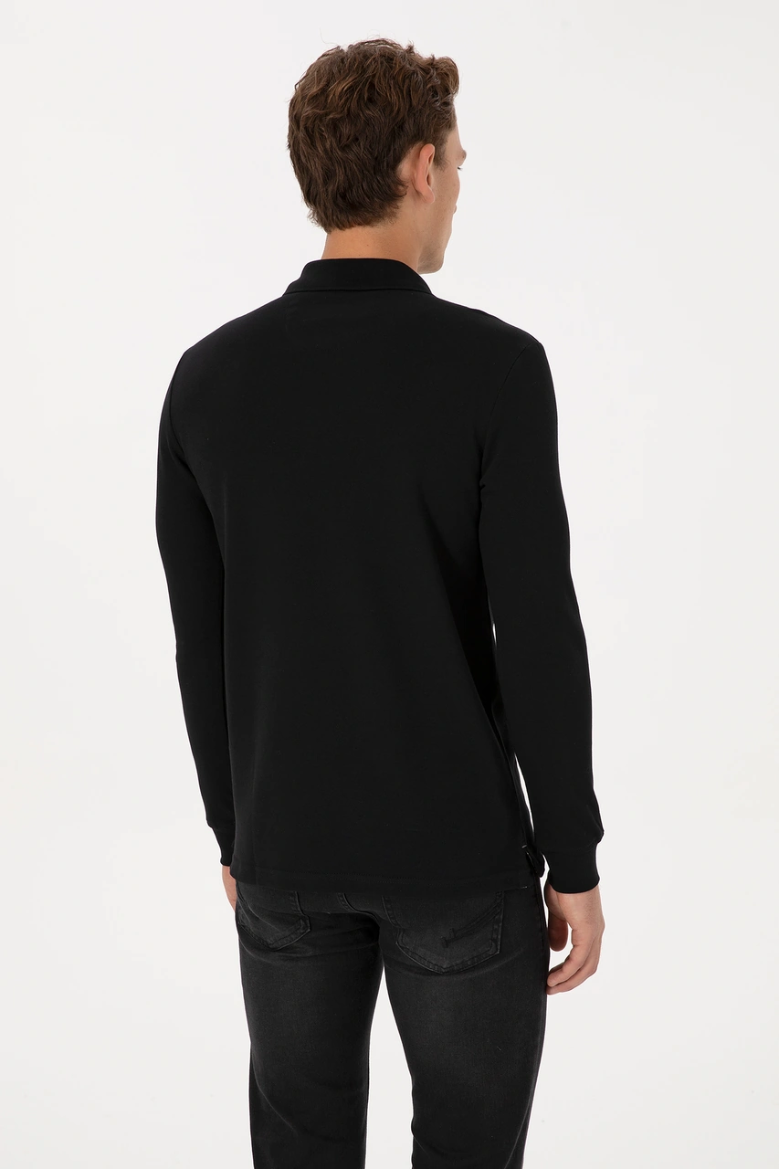 U.S. Polo Assn. Erkek Siyah Basic Sweatshirt 50307687-VR046