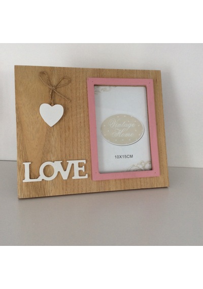 Love Temalı Ahşap Fotoğraf Çerçevesi