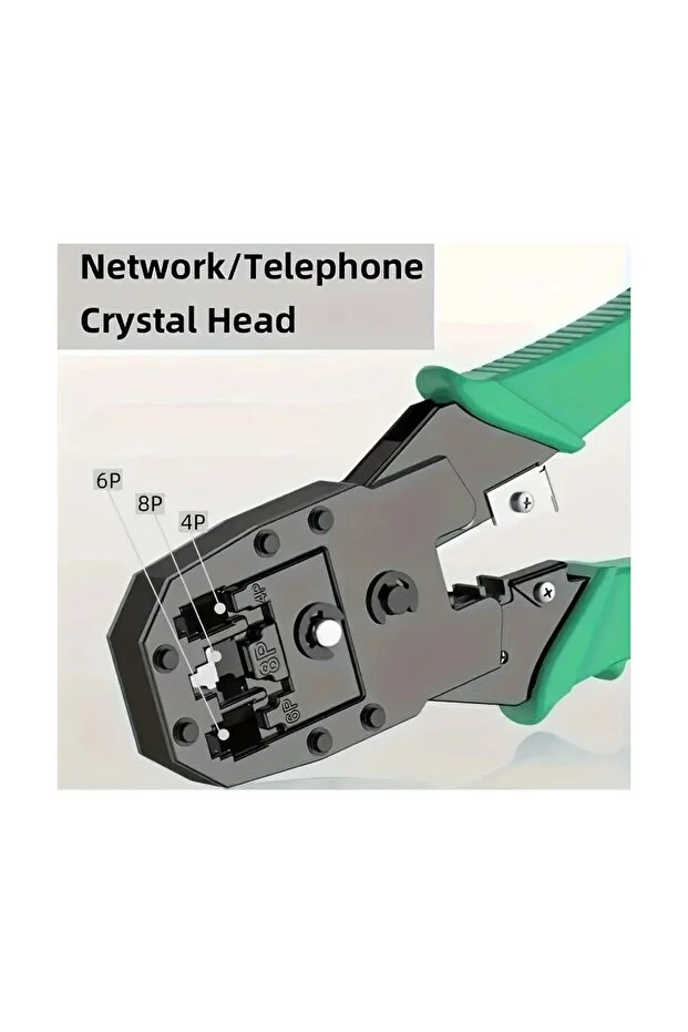 Network Seti Rj45 Rj11 Rj9 Sıkma Pensesi Cat5 Cat6 Çakma + Test Cihazı + Krone Bıçağı Kep Kep +100 Adet Rj45 Konnektör