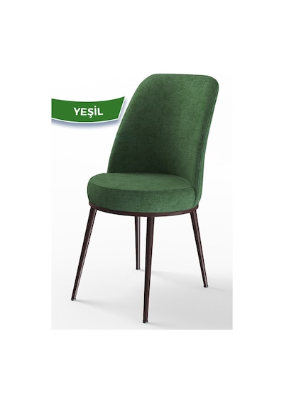 Canisa Concept Dexa Serisi Lacivert Renk Sandalye Mutfak Sandalyesi, Yemek Sandalyesi Ayaklar Kahverengi Yeşil