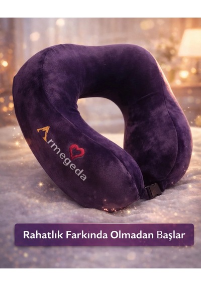 Kalpli Armegeda Visco Seyahat Yastığı 212 Özel 14 Şubat Serisi Mor