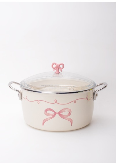Rebel Bow Emaye Kızartma Tenceresi 22cm Fildişi