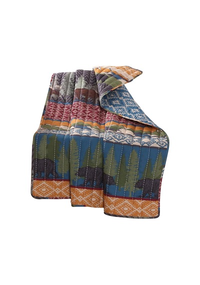 Greenland Home Black Bear Lodge Throw Çok Renkli