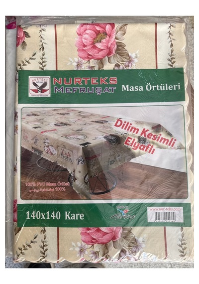 140x140 Cm Kare Masa Örtüsü Dilim Kesimli Elyaflı Masa Örtüsü Renkli