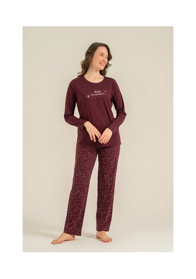 Angbutik Arnetta Ar3774-s Kadın Uzun Kollu Pijama Takım MÜRDÜM