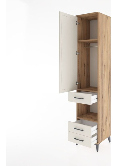 Hyperion Dolap 3 Raflı 3 Çekmeceli Tek Askılı 44x44x221 Çam-aytaşı Atlas Çam