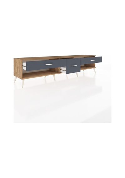 Hyperion Tv Ünitesi 3 Çekmeceli 220x44x51 Çam-antrasit Antrasıt/antrasıt - Atlas Çam Hyperion Tv Ünitesi 3 Çekmeceli 220x44x51 Çam-antrasit Antrasıt/antrasıt - Atlas Çam