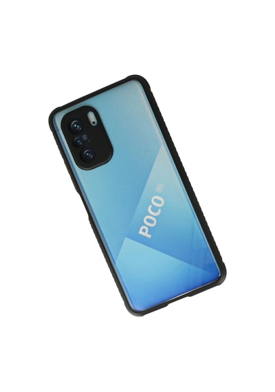 Xiaomi Poco F3 Kılıf Miami Şeffaf Silikon - Siyah -