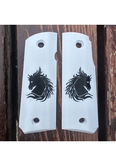 Rigor Universe Colt 1911 Uyumlu Tabanca Kabzası Petg 3d Baskı At Figürlü Beyaz