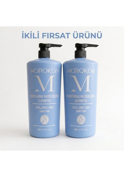 Morokon Yapılandırıcı Nem Şampuan 1000 Ml 2 Adet Tüm Saçlar