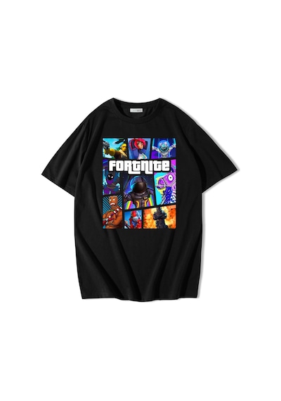 Brz Collection Unisex Oversize Fort T-shirt Siyah