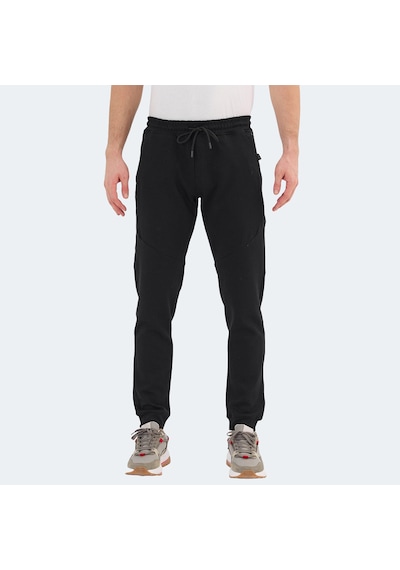 Slazenger VENOM Erkek Fermuar Cepli Dar Paça Siyah Eşofman Altı