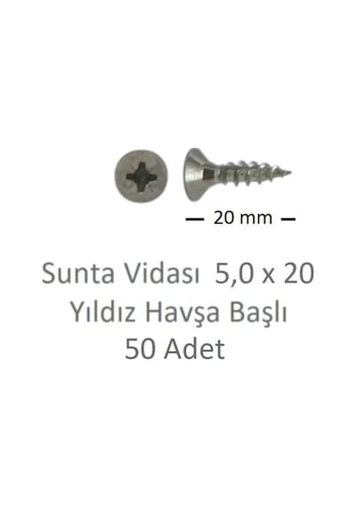 Sunta Vidası 5,0x20, 50 Adet Tam Diş Snt Yhb Vida