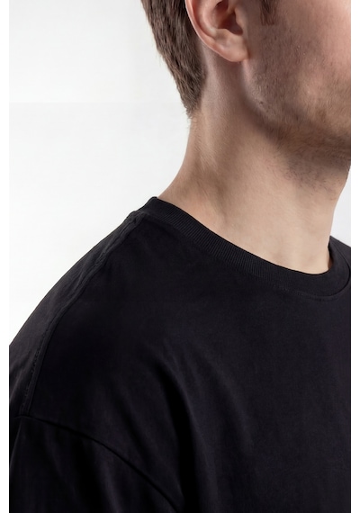 Monox Oversize Unisex 3'lü T-shirt Pamuk Rahat Kesim Siyah - Beyaz