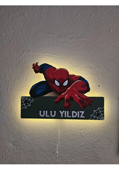 Spider Man Temalı Kişiye Özel Led Işıklı İsimlik