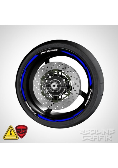 Peugeot Yazılı Reflektif Mavi Jant Şeridi Redlinegrafik