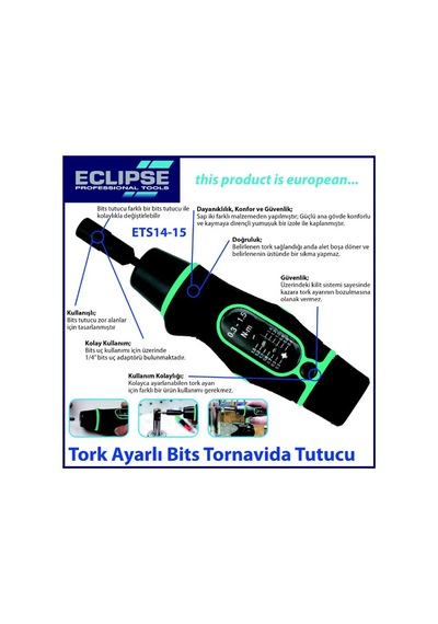 Eclipse Ets1415 Profesyonel Tork Ayarlı Bits Tutucu Tornavida