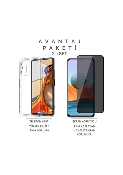 Xiaomi Mi 11t Pro Ile Uyumlu Kılıf Silikon Telefon Kılıfı+tam Kaplayan Hayalet Ekran Koruyucu Cam Col182020-şeffaf