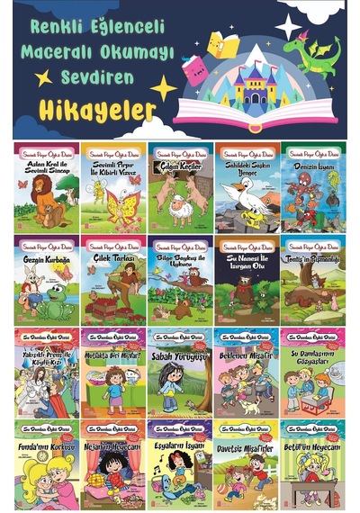 1.sınıf Renkli Eğlenceli Maceralı Okumayı Sevdiren Hikayeler 20 Kitap