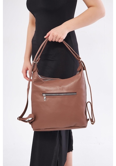 Derinss Leather Derinss Dkb501 Hakiki Deri Kadın Kahverengi Sırt Ve Omuz Çantası 001
