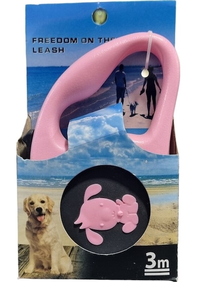 Aquahome Kedi ve Köpek Otomatik Tasma Uzatma 3 Mt Pembe