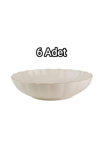 Kütahya Porselen Bone Luz Altın Yaldız Gold 6 Adet 15 Cm Çorba Kasesi Diğer