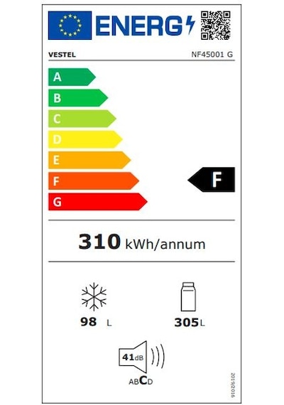 Vestel NF45001 G 402 LT No-Frost Çift Kapılı Buzdolabı