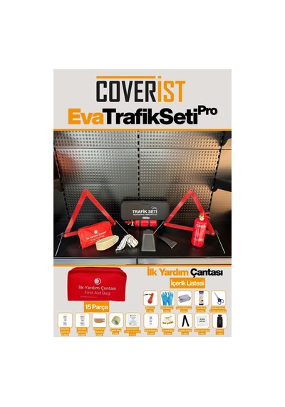 Eva Trafik Seti Plus - 1 Kg Yangın Tüpü - 2 Yıllık - Siyah - Bronz Paket